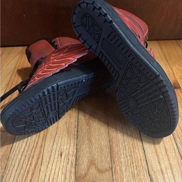 JEREMY SCOTT x ADIDAS - Rare Orange B-Ball Basketball sneakers w/ wings - size 7